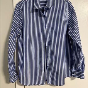 Jones New York Women’s Blue and White Striped Shirt